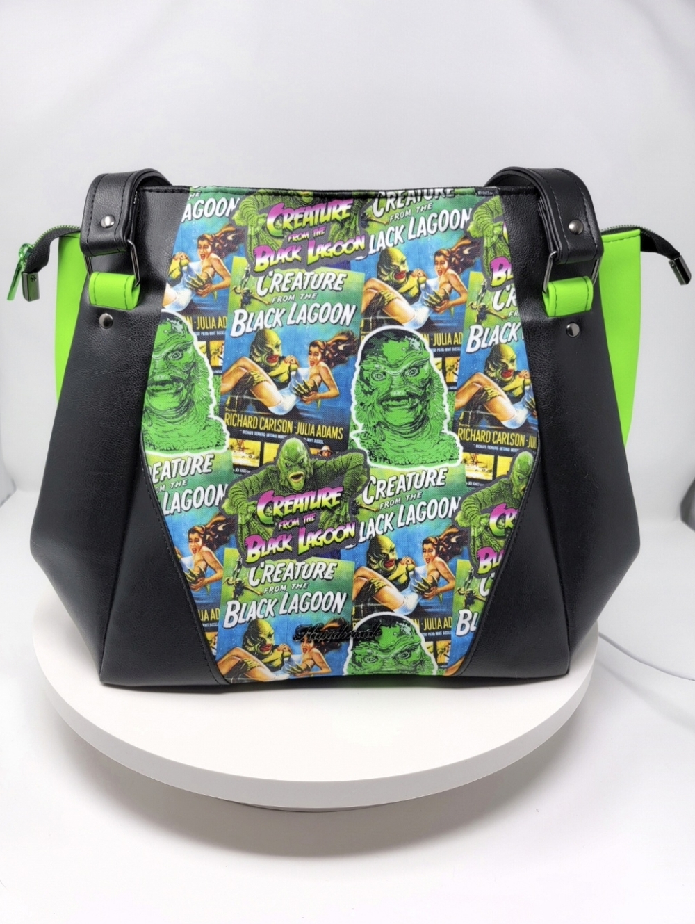 New Handmade Black and Neon Green Horror Pinup Style Vinyl Hand Crafted Samaren